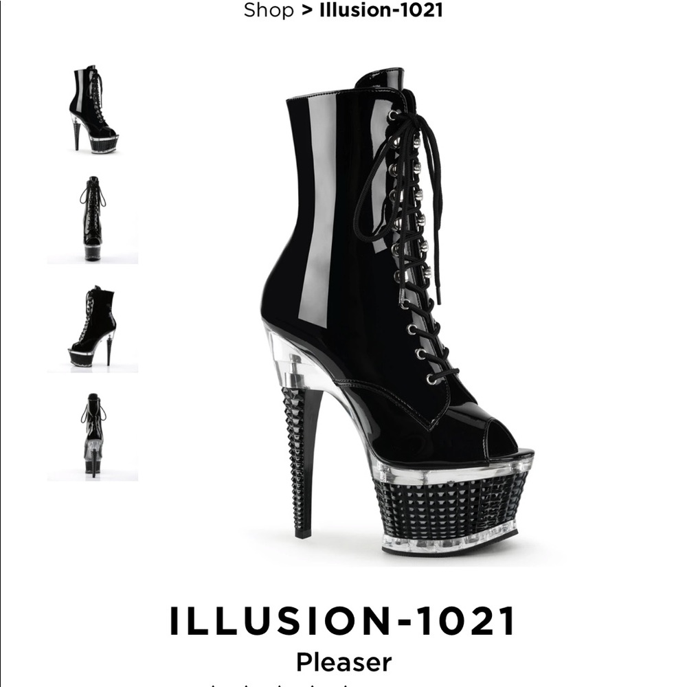 Black Patent Leather Pleaser Boots